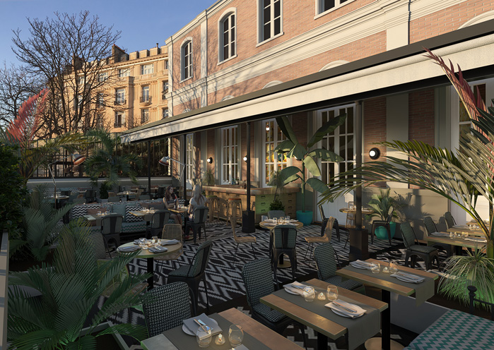 Hazard Studio  - Rénovation, réhabilitation : Gare de Passy  Restaurant - Extérieure terrasse découvert
