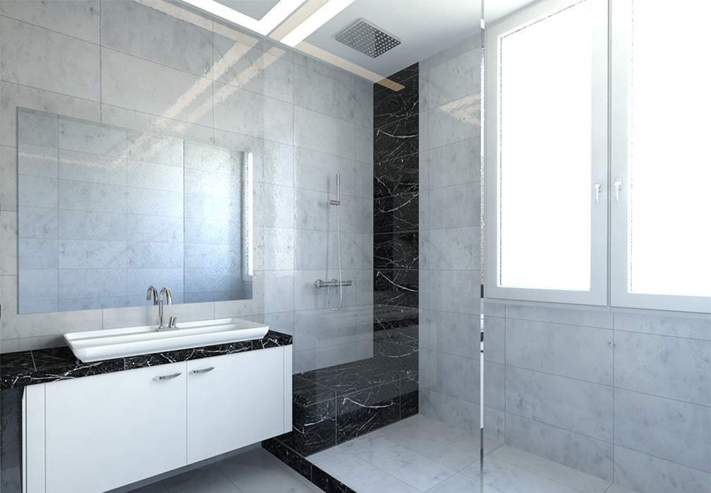 Hazard Studio - Rénovation : Appartement Boissière  - espace salle de bain