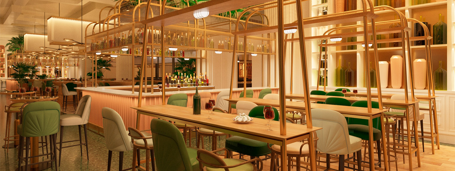 Hazard Studio - Design d'intérieur : restaurant Nastura - table salon bar